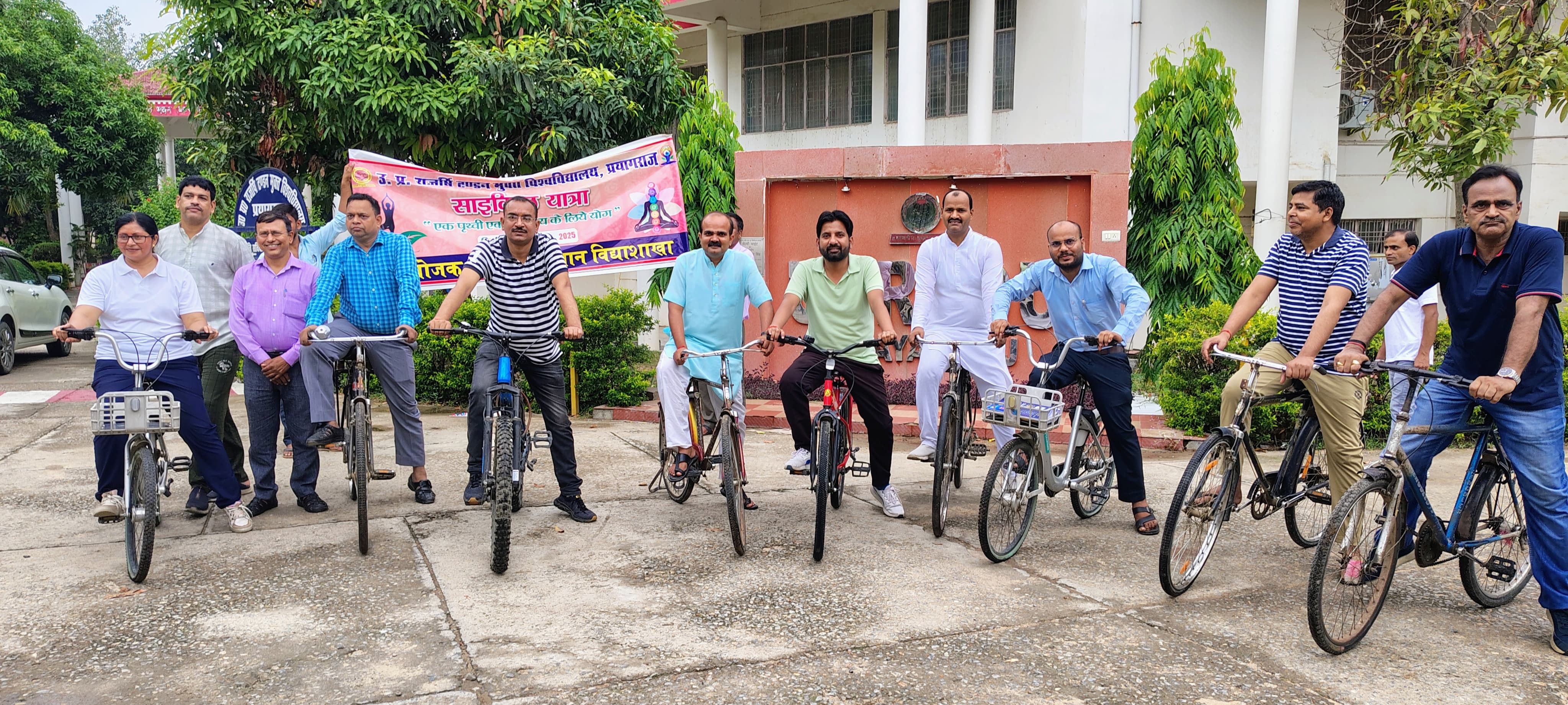 Open University organized a cycle rally before Yoga Day